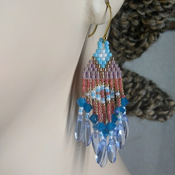 🎉HP🎉JRW Handmade Swarovski Turquoise Earrings - Picture 4 of 6